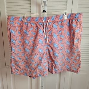 Magellan Outdoors Fish Gear Shorts Mens 3xl Swim Trunks No Liner Coral Blue Fish